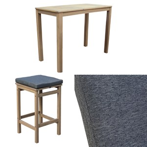 Mange debout aruba en acacia 4 places - coussins gris