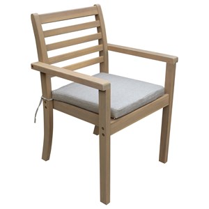 Salon de jardin similan en acacia 6 places - coussins sable