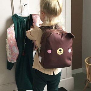Sac à dos bébé marron ours