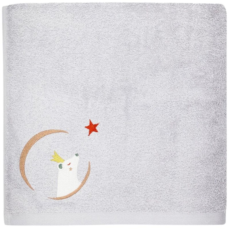 Serviette de bain grise ours (50 x 100 cm)