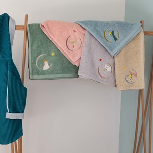 Serviette de bain grise ours (50 x 100 cm)