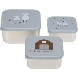 Lot de 3 boîtes à goûter tiny farmer bleu