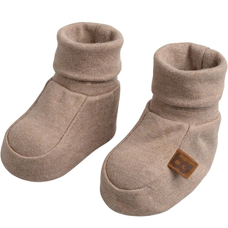 Chaussons bébé en coton bio melange clay (0-3 mois)