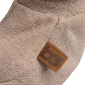 Chaussons bébé en coton bio melange clay (0-3 mois)