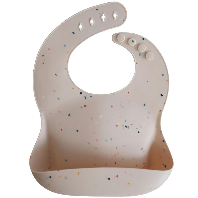 Bavoir à poche en silicone vanilla confetti