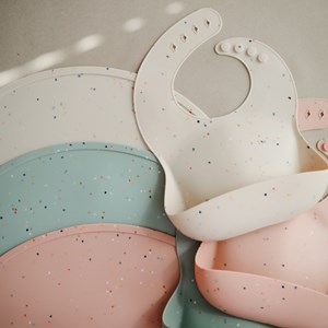 Bavoir à poche en silicone vanilla confetti