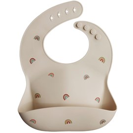 Bavoir à poche en silicone rainbows