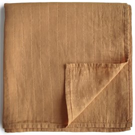 Maxi lange en coton bio fall yellow (120 x 120 cm)