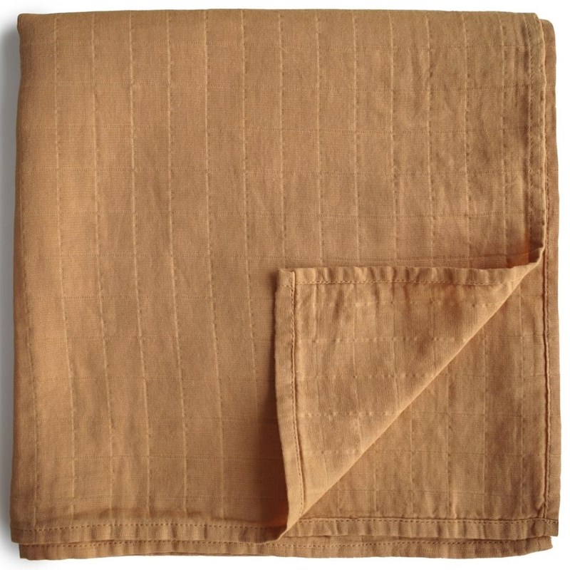 Maxi lange en coton bio fall yellow (120 x 120 cm)