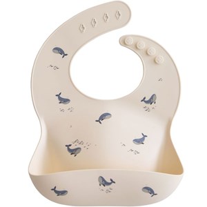 Bavoir à poche en silicone baleine