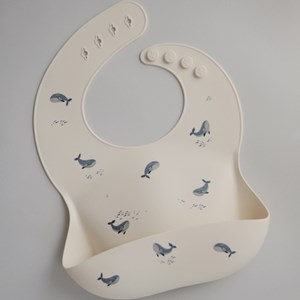 Bavoir à poche en silicone baleine