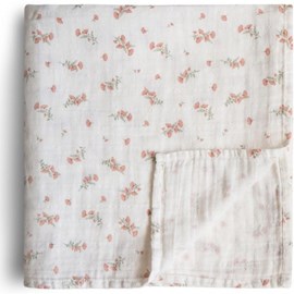 Maxi lange en coton bio pink flowers (120 x 120 cm)