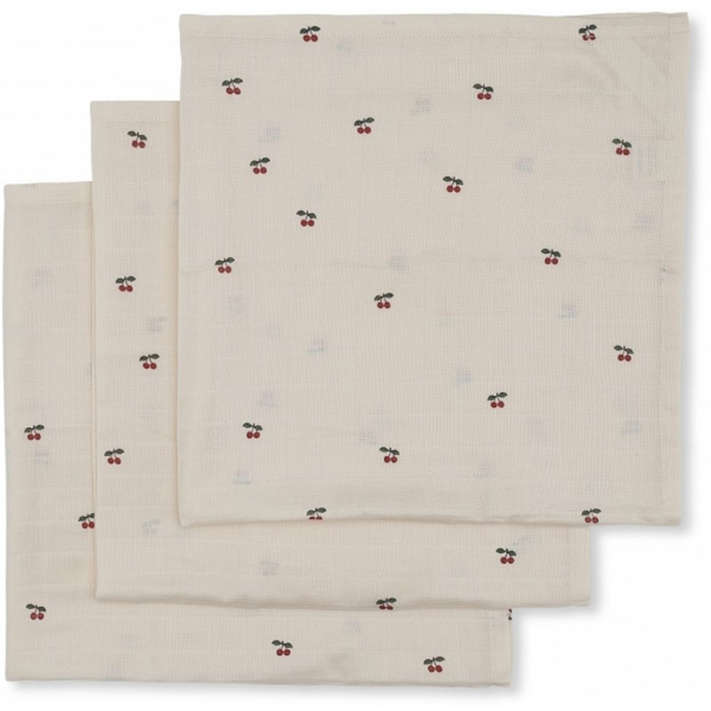 Lot de 3 langes en mousseline cherry blush (65 x 65 cm)