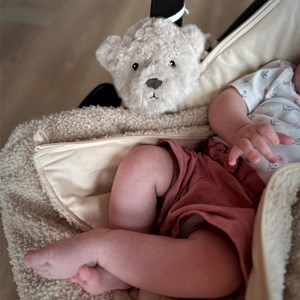 Peluche bruit blanc à suspendre lou beige (8 cm)