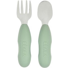 Lot de 2 pré-couverts en inox vert sauge