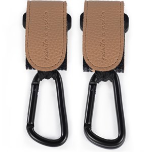 Lot de 2 crochets pour poussette icon caramel