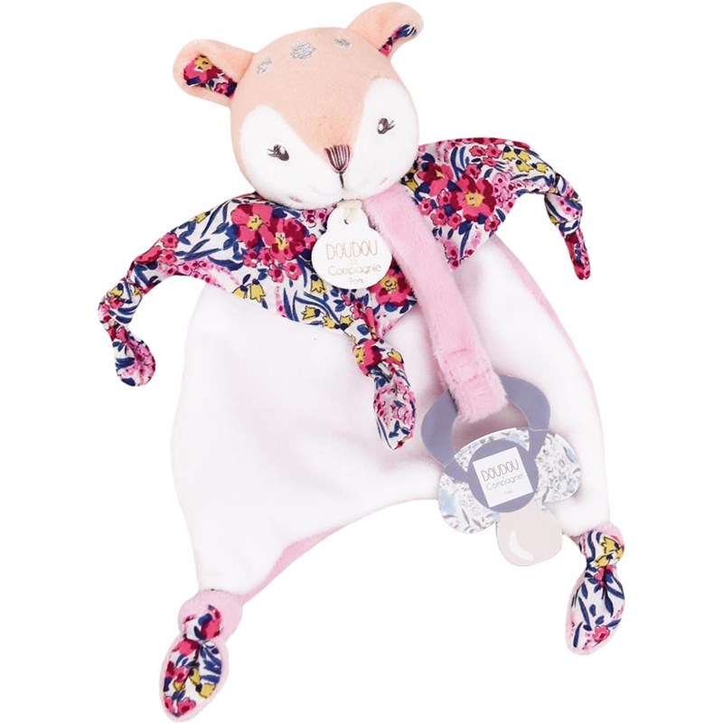 Doudou Et Compagnie - Doudou attache-sucette boh'aime faon (20 cm)
