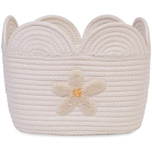 Panier de rangement fleur écru (30 x 20 cm)