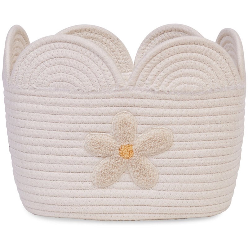 Panier de rangement fleur écru (30 x 20 cm)