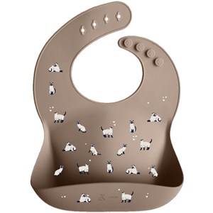 Bavoir en silicone minouche taupe