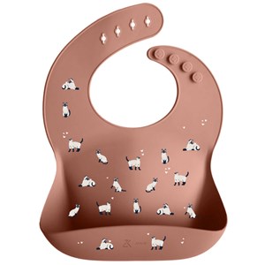 Bavoir en silicone minouche rose