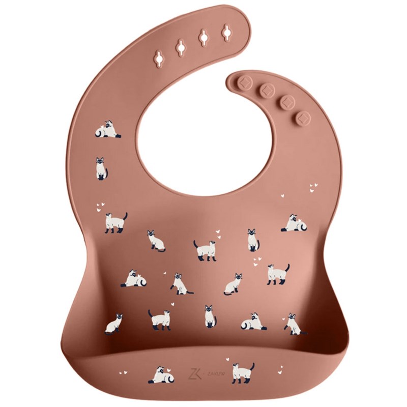 Bavoir en silicone minouche rose