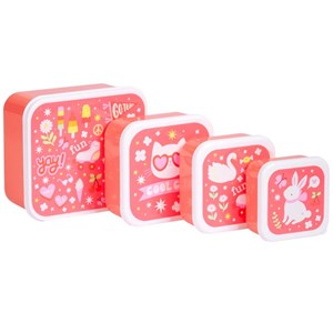 Lot de 4 boîtes à goûter fun