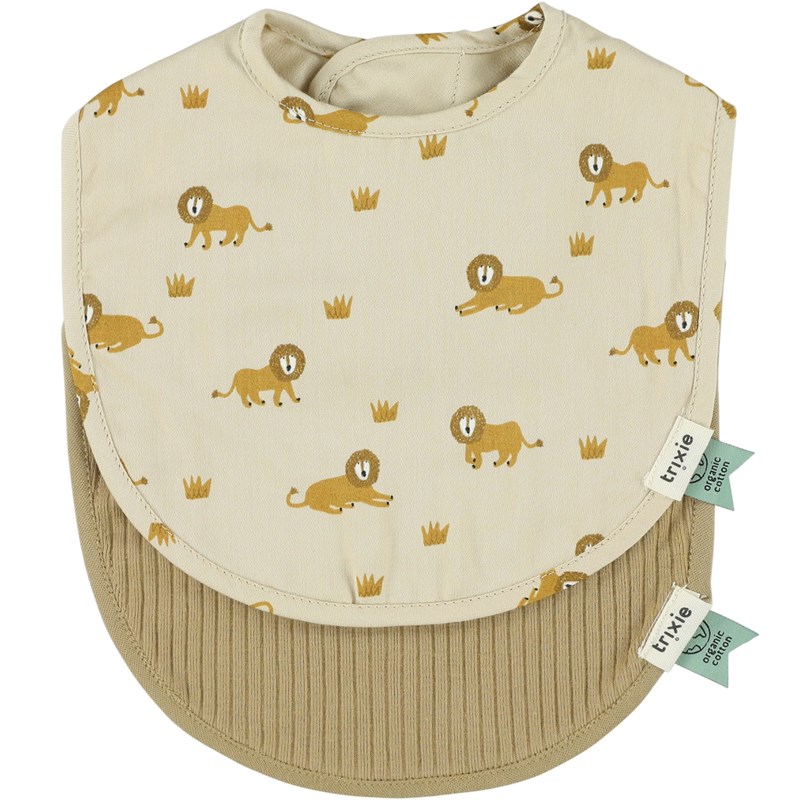 Lot de 2 bavoirs de naissance lively lion