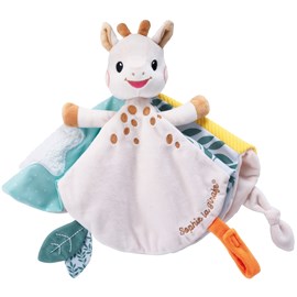 Doudou plat sophie la girafe avec attache sucette