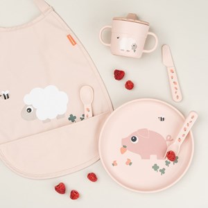 Bavoir élastique tiny farm rose