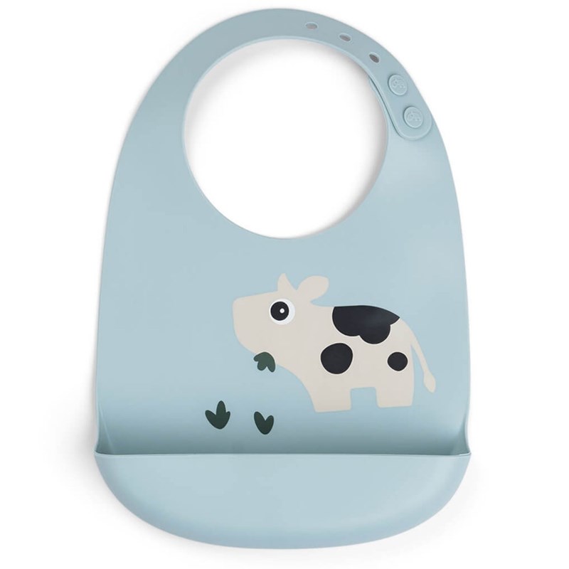 Bavoir silicone dotti bleu