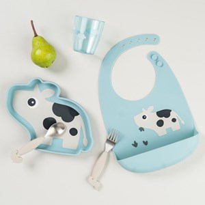 Bavoir silicone dotti bleu