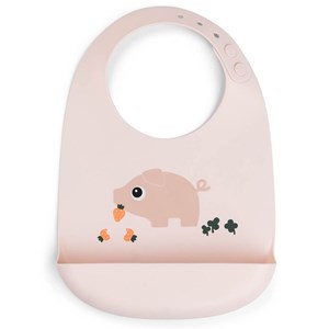 Bavoir silicone pigee rose