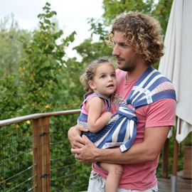 Echarpe de portage sling jean ecru