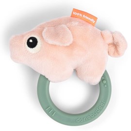 Hochet avec anneau de dentition pigee multicolore