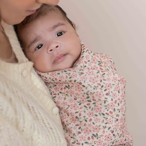 Set de 2 langes en gaze de coton fairy floral-blossom (70 x 70 cm)