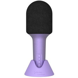 Microphone bluethooth avec haut-parleur intégré glitter pourpre