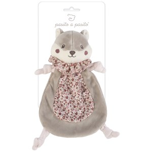 Doudou plat écureuil cherry fleurs