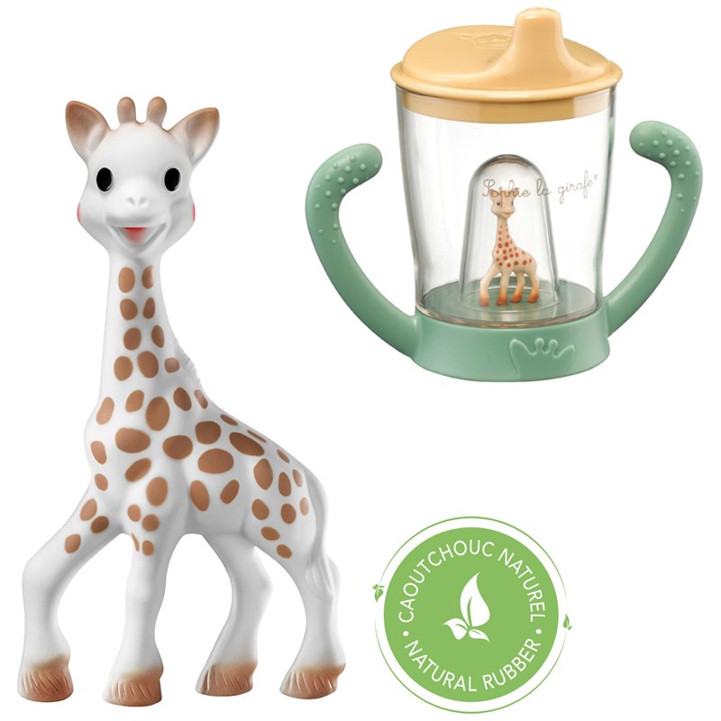 Coffret sophie la girafe et tasse anti-fuite
