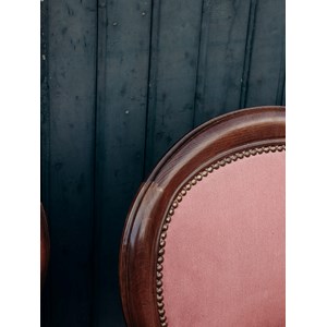 Lot de 4 chaises en tissu et bois n°849