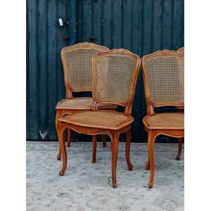 Lot de 4 chaises cannées en bois n°850