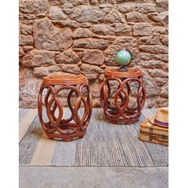 Paire de tabourets en bois de rose n°746