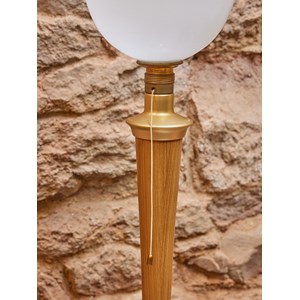 Lampe à poser en bois et verre n°573