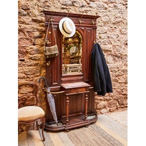 Porte-manteau en bois et marbre n°216