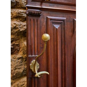 Porte-manteau en bois et marbre n°216
