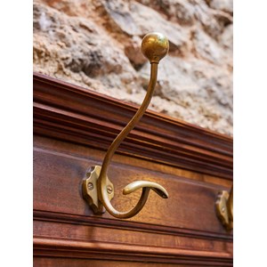 Porte-manteau en bois et marbre n°216