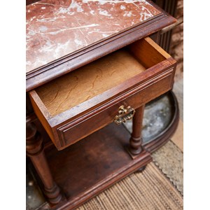 Porte-manteau en bois et marbre n°216