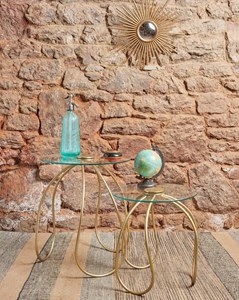 Paire de tables basses en laiton n°647