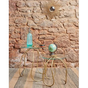 Paire de tables basses en laiton n°647