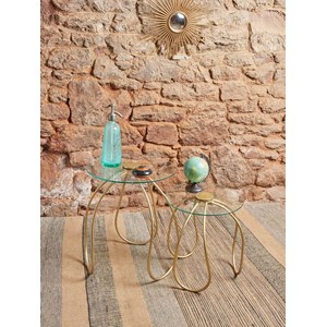 Paire de tables basses en laiton n°647